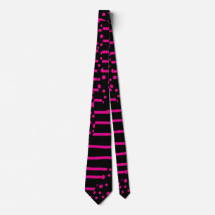 Spots and Stripes 2 - Magenta and Black Neck Tie
