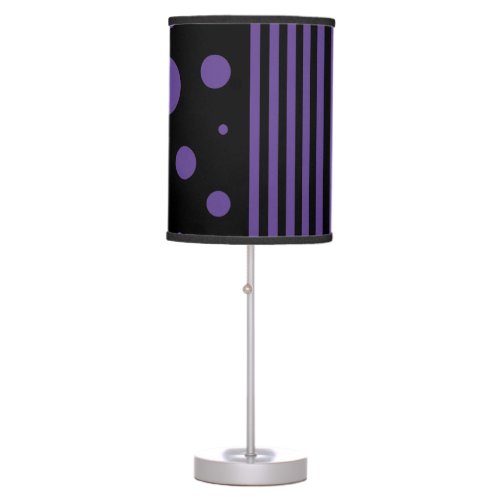 Spots and Stripes in Purple and Black Table Lamp