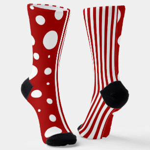 Spots and Stripes in Red and White Socks