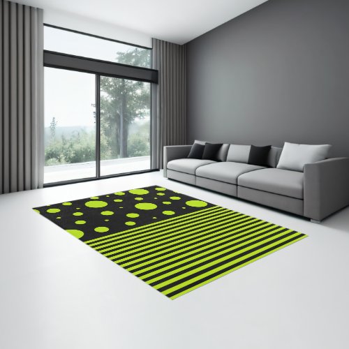 Spots and Stripes _ Lime Green Rug