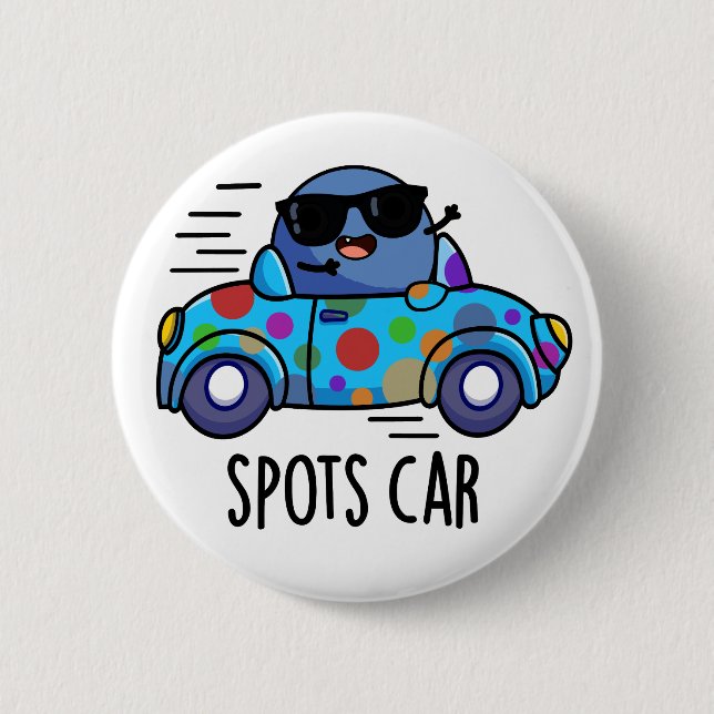 Spots Car Funny Sports Car Pun  Button (Front)