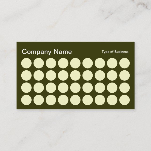 Spots - Cream with Dark Olive Business Card (Front)