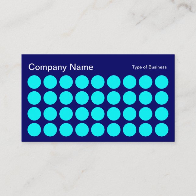 Spots - Cyan, Dp Navy and White Business Card (Front)