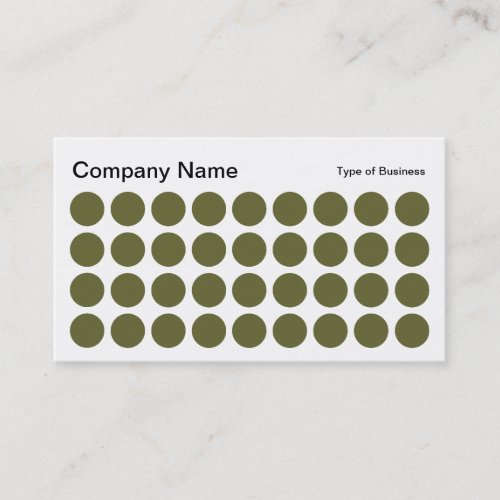 Spots _ Deep Olive Black and White Business Card