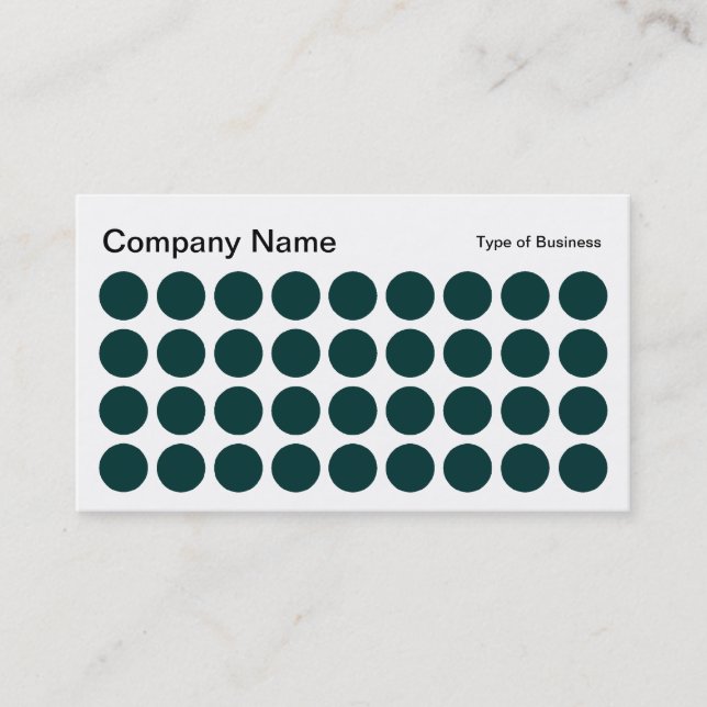 Spots - Dk Green, Black and White Business Card (Front)