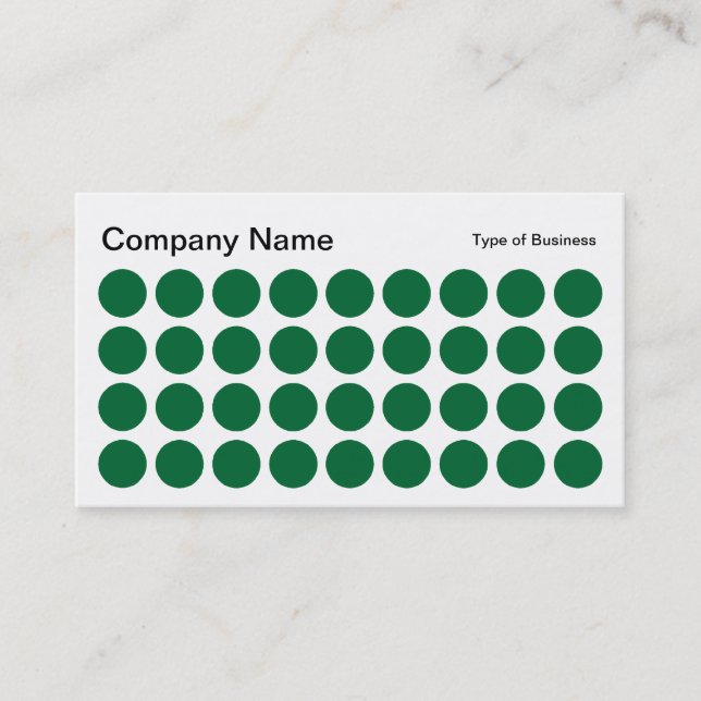 Spots - Grass Green, Black and White Business Card (Front)