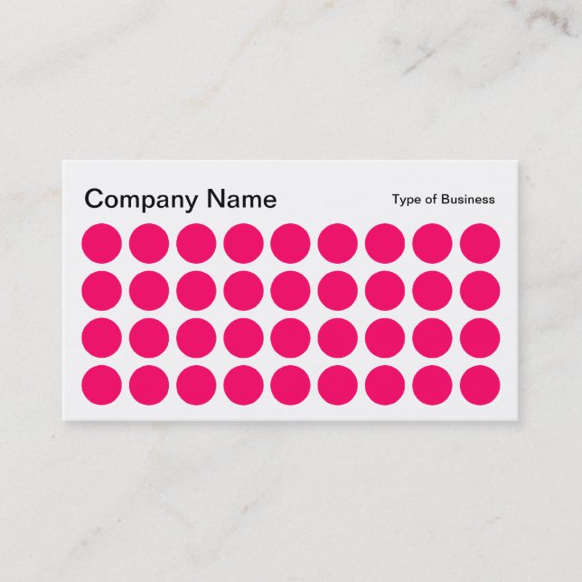 Spots - Neon Red, Black and White Business Card (Front)