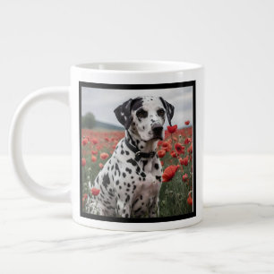**"Spots of Joy: Dalmatian in a Red Poppy Field"** Giant Coffee Mug