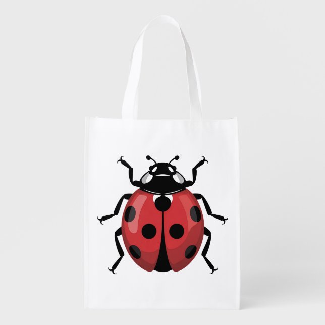 Spots of Joy Ladybug  Grocery Bag (Front)