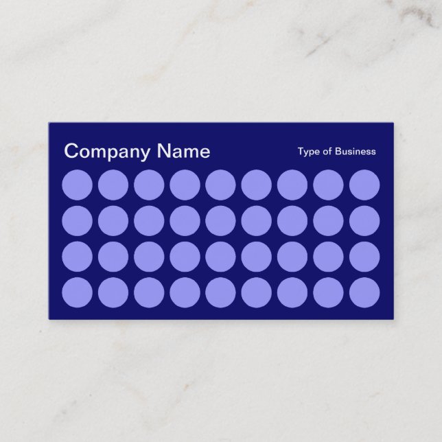 Spots - Pastel Blue, White and Dp Navy Business Card (Front)