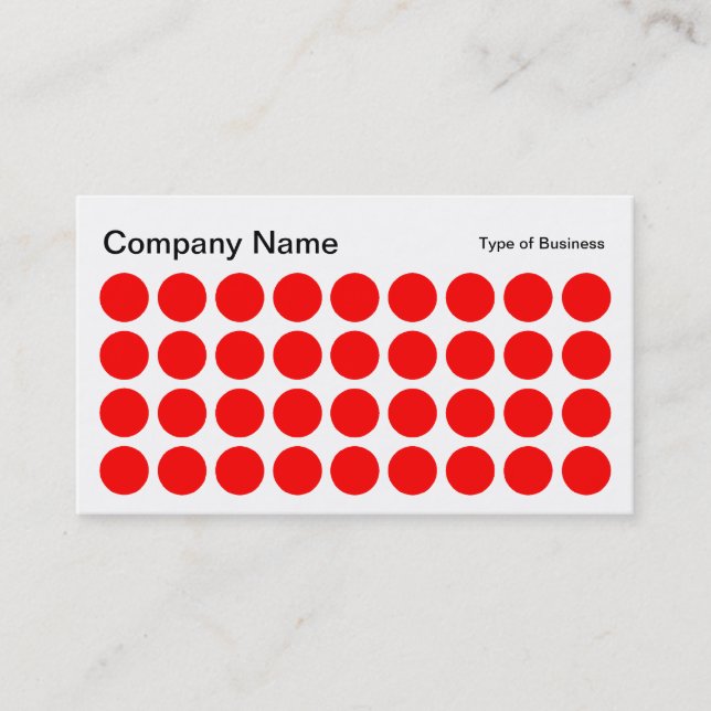 Spots - Red, Black and White Business Card (Front)