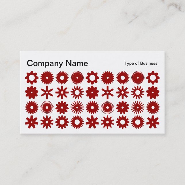 Spots - Ruby Red on White Business Card (Front)