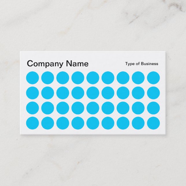 Spots - Sky Blue, Black and White Business Card (Front)