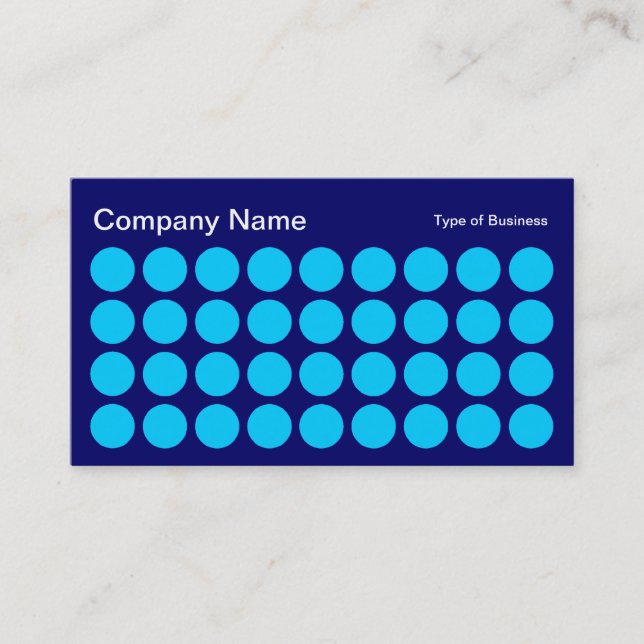 Spots - Sky Blue, White and Dp Navy Business Card (Front)