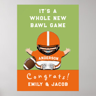 Spots Theme Football Baby Shower Poster