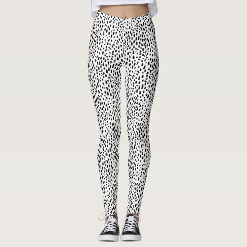 Spotted Black and White Leggings