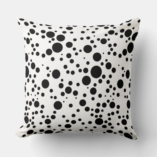 spotted black decor throw pillow (Front)