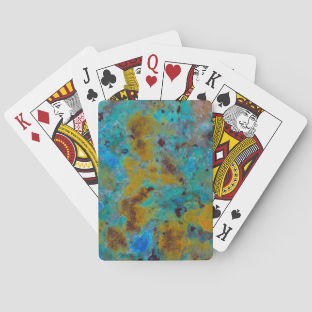 Spotted Blue Chrysocolla Jasper Poker Cards (Back)