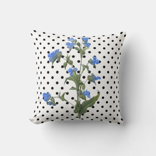 SPOTTED BLUE FLOWER DOUBLE SIDED CUSHION 
