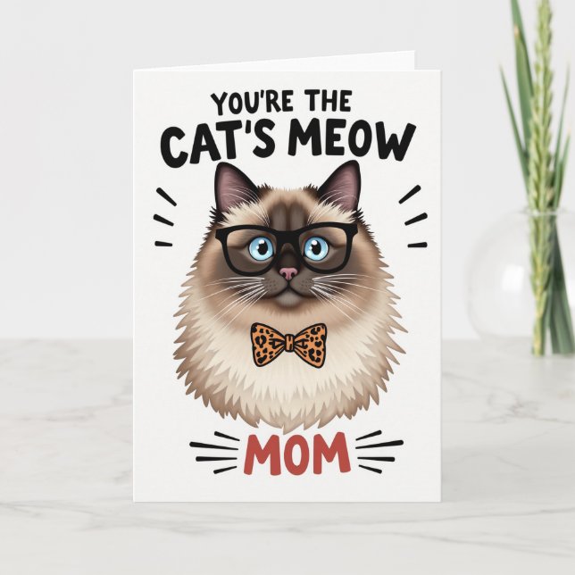 Spotted Bow Tie Mom Card (Front)