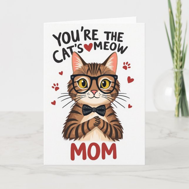 Spotted Bowtie Mom Card (Front)