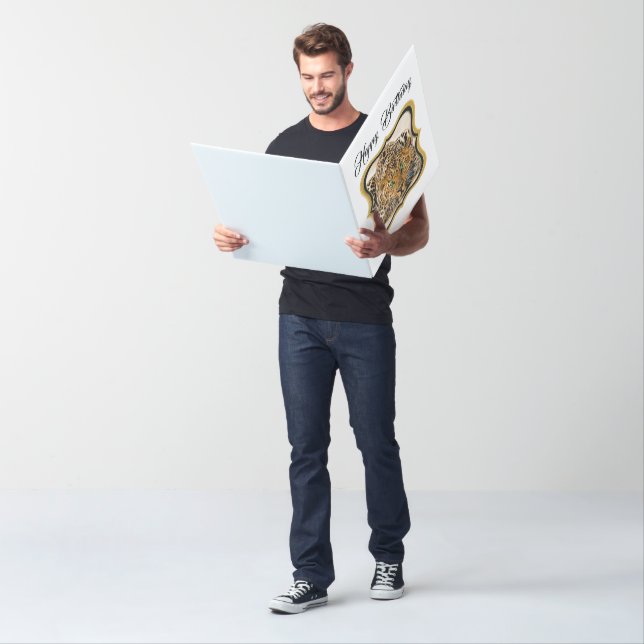 Spotted Bright green eye leopard looking at you Card (In Situ)