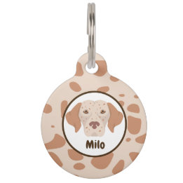 Spotted brown customizable dog ID tag