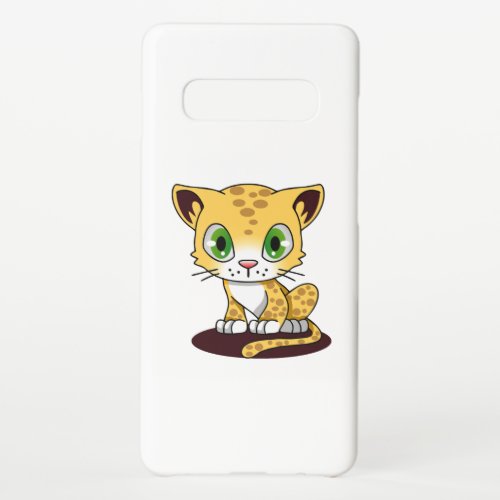 SPOTTED BROWN GREEN_EYED KITTEN ON A MAROON MAT SAMSUNG GALAXY S10 CASE