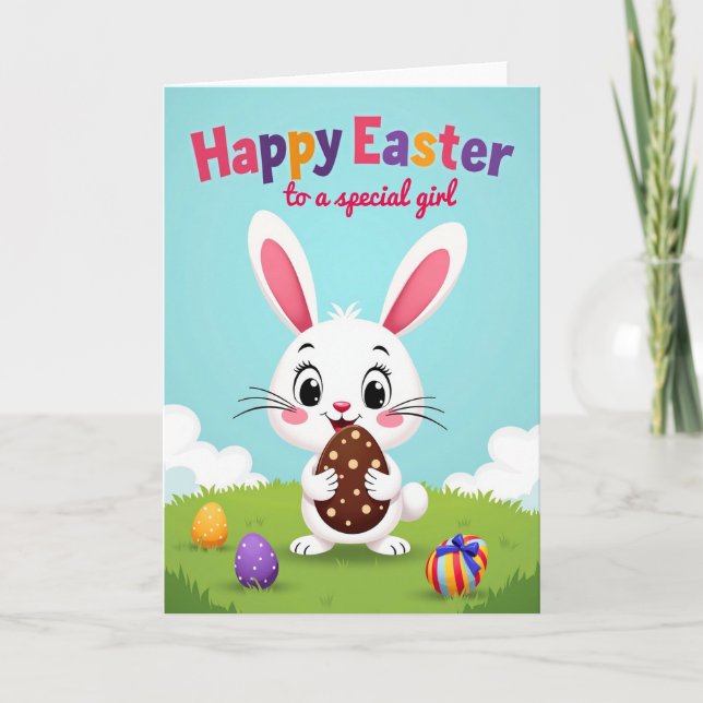 Spotted Bunny Holiday Card (Front)