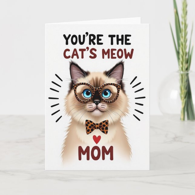 Spotted Cat Mom Card (Front)