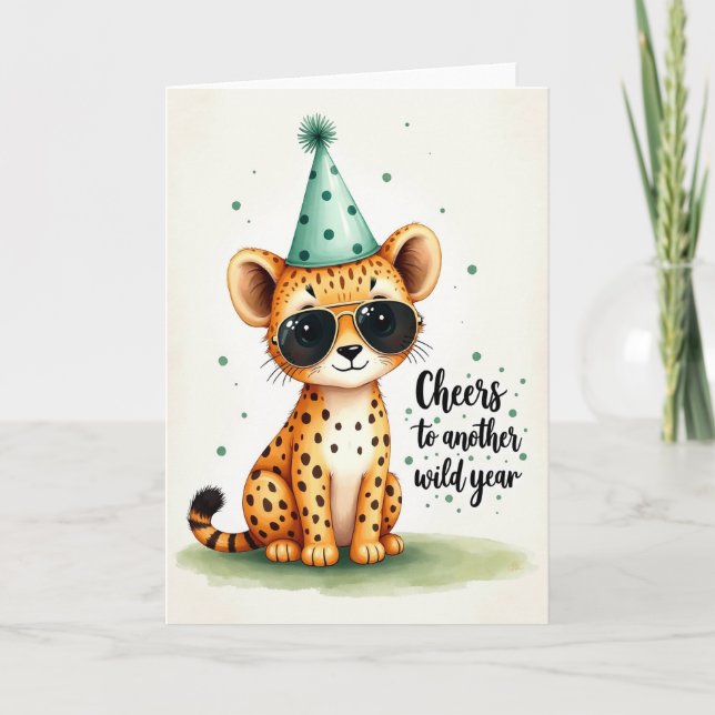 Spotted Cat Party Card (Front)