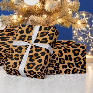 Spotted cheetah animal print wrapping paper
