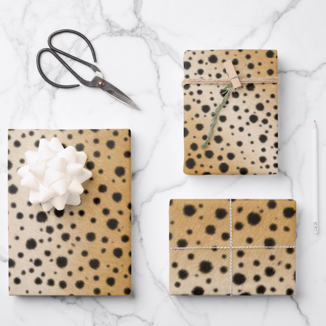 Spotted Cheetah Fur Beautiful Animal Print Wrapping Paper Sheets (Front)