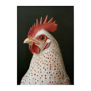 Spotted Chicken Portrait Acrylic Print