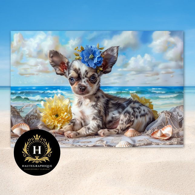 Spotted Chihuahua Beach Bliss Decoupage  Tissue Paper (Creator Uploaded)