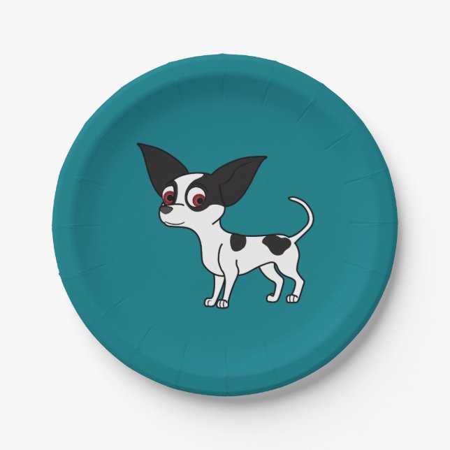 Spotted Chihuahua with Short Hair Paper Plates (Front)