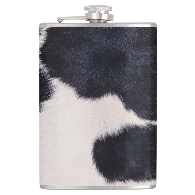 SPOTTED COW HIDE HIP FLASK (Front)