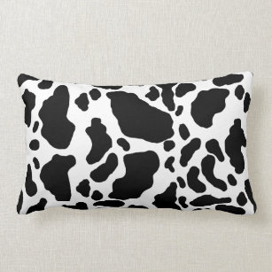 fluffy cow print pillow