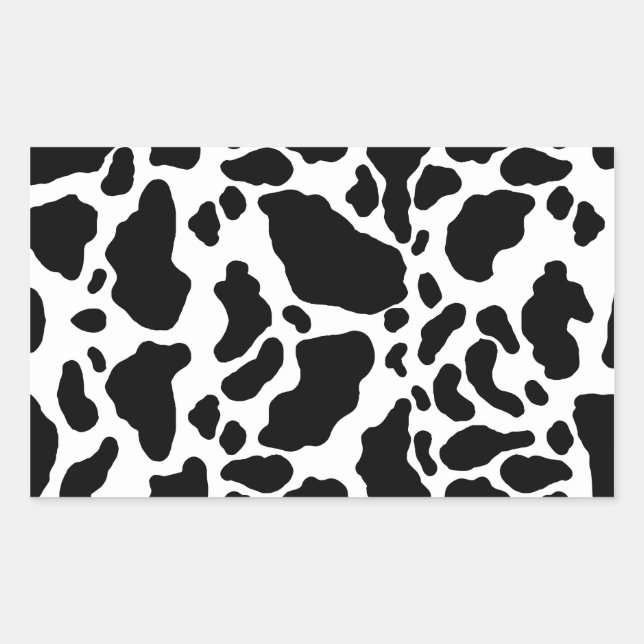 Spotted Cow Print, Cow pattern, Animal fur Rectangular Sticker (Front)