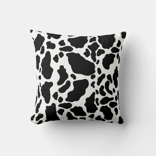 Spotted Cow Print, Cow pattern, Animal fur Throw Pillow (Front)