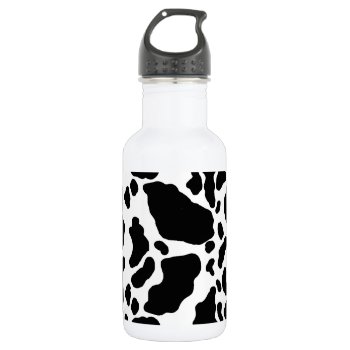 Spotted Cow Print  Cow Pattern  Animal Fur Water Bottle by Elegant_Patterns at Zazzle