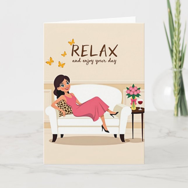 Spotted Cushion Relax Card (Front)