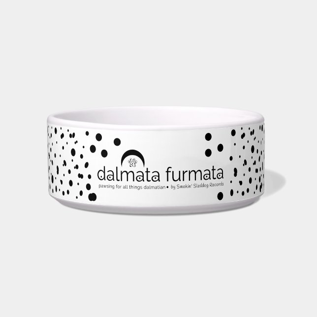 Spotted Dalmatian Ceramic Dog Bowl (Front)