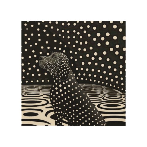 Spotted Dalmatian Dog in Starry Starry Sky Wood Wall Art