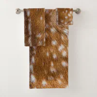 Spotted deer fur texture bath towel set