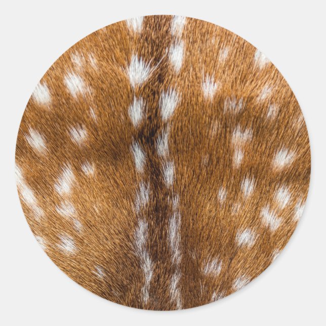 Spotted deer fur texture classic round sticker (Front)