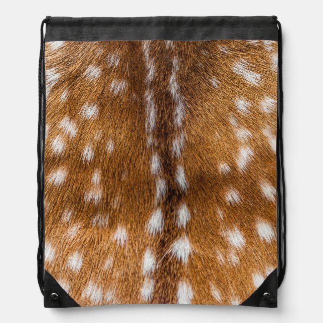 Spotted deer fur texture drawstring bag (Front)