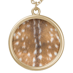 Spotted deer fur texture gold plated necklace
