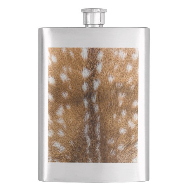 Spotted deer fur texture hip flask (Front)