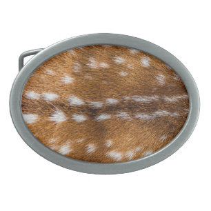 Spotted deer fur texture oval belt buckle